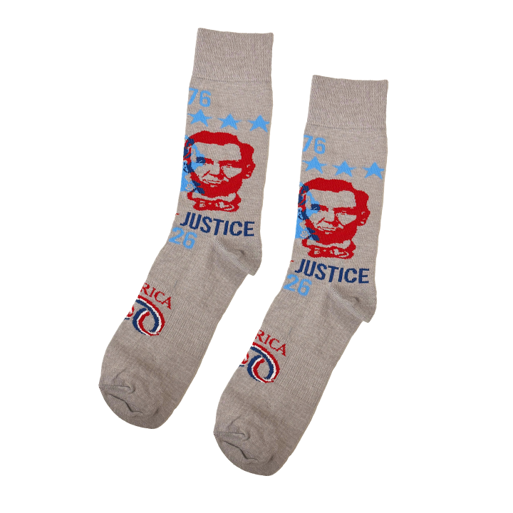 America250 Patriotic Crew Socks | “Liberty and Justice” | Made in USA