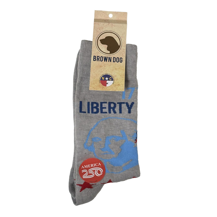 America250 Patriotic Crew Socks | “Liberty and Justice” | Made in USA