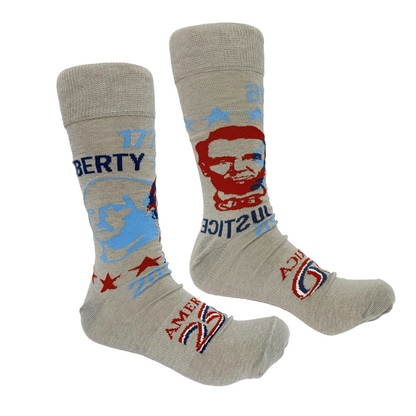 America250 Patriotic Crew Socks | “Liberty and Justice” | Made in USA