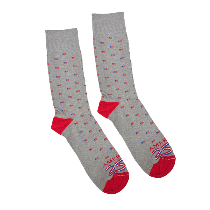 America250 Patriotic Crew Socks | “Micro Flags” | Made in USA