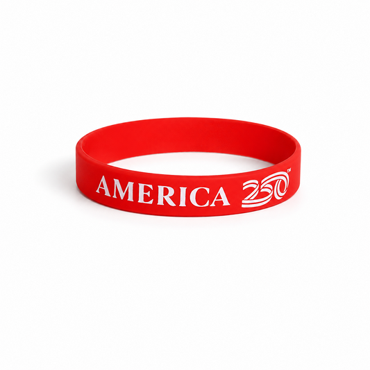 Red America250 Silicone Wristband