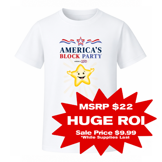 America's Block Party Youth Tee, White